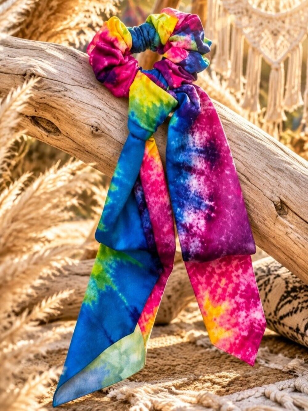 Ana Accessories Dolls Kill Tie Dye Ribbon Scarf Hair Scrunchie Holder OS NWT